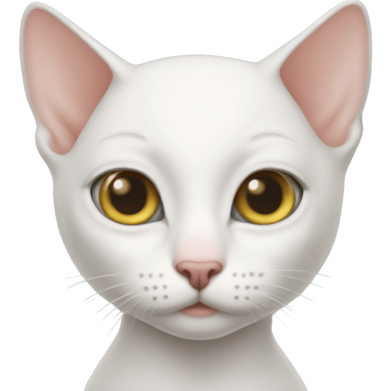 Hairless white cat emoji