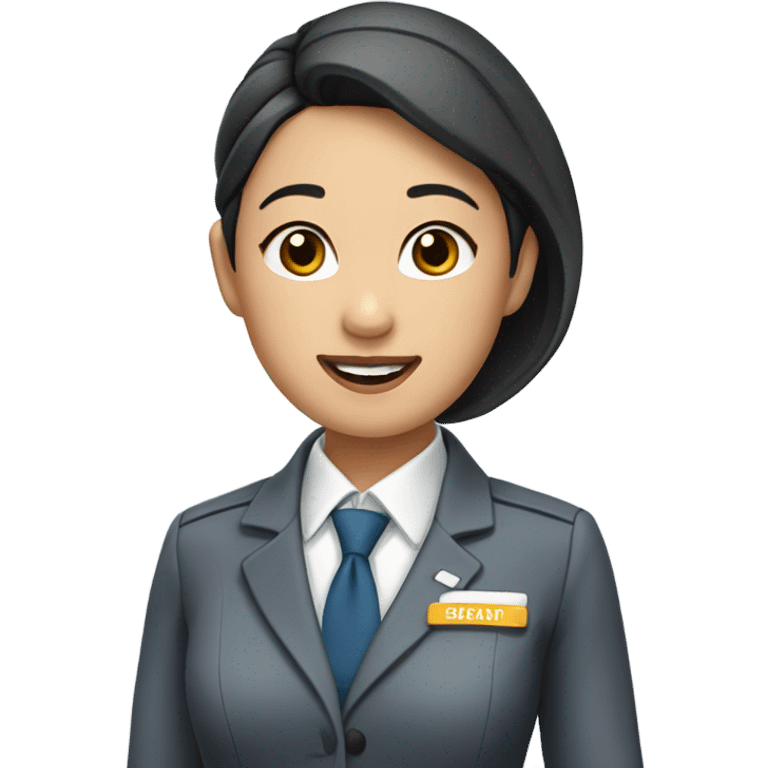 Asian flight attendant with scarf emoji