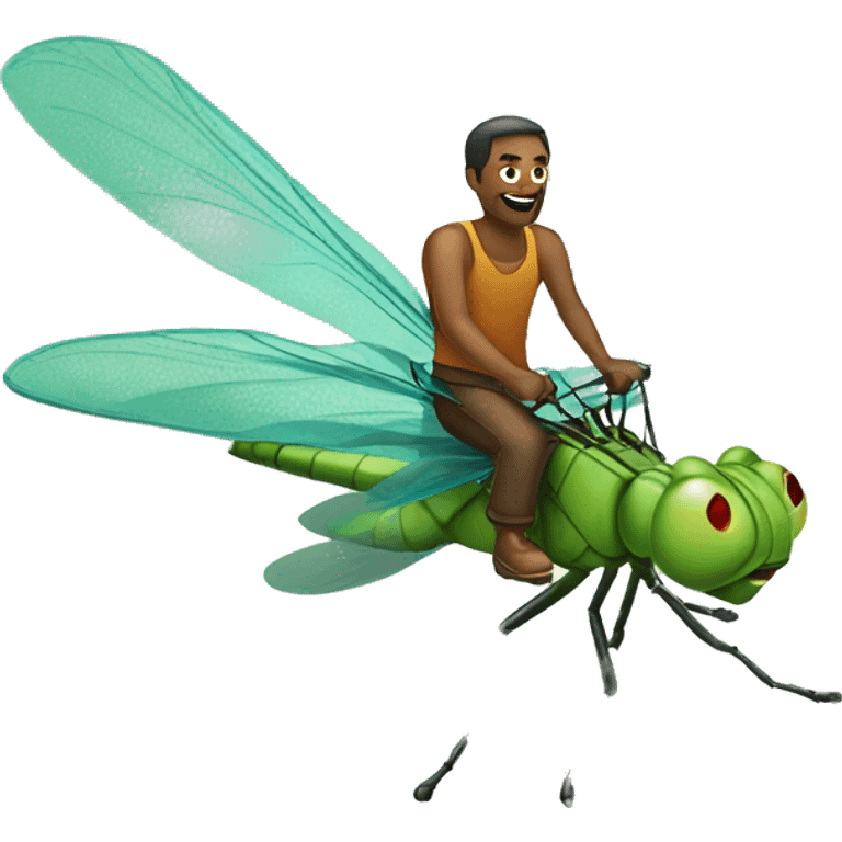 Man riding dragonfly emoji