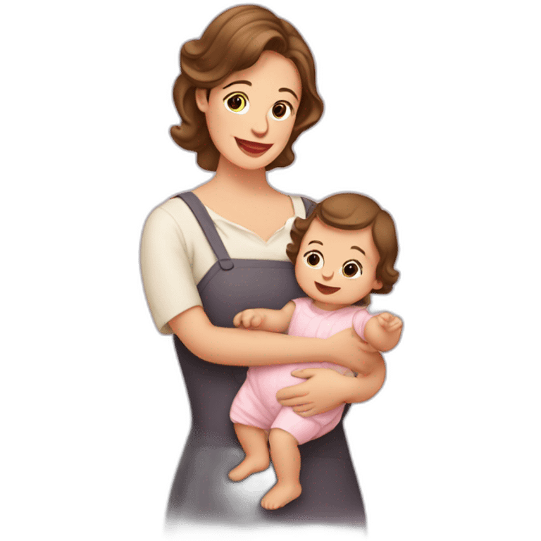 Femme française et son bébé emoji