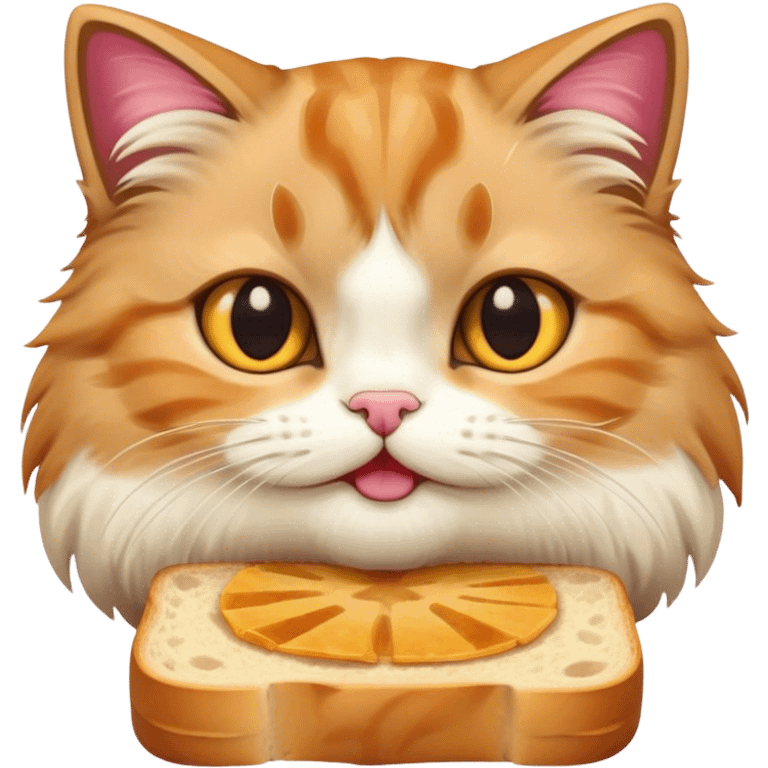 Cat eating bread emoji