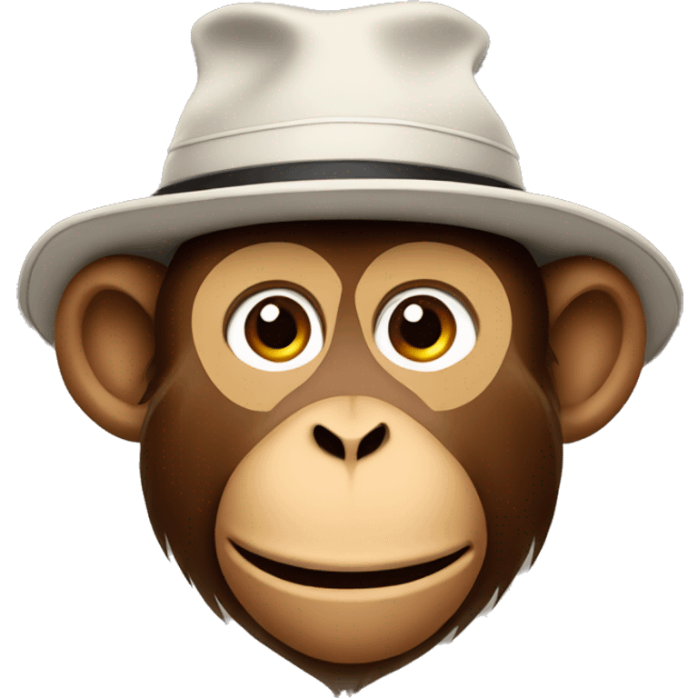 monkey with a thoughtful face in a hat emoji