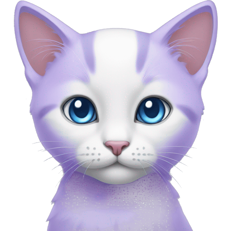 Purple kitten blue eyes emoji