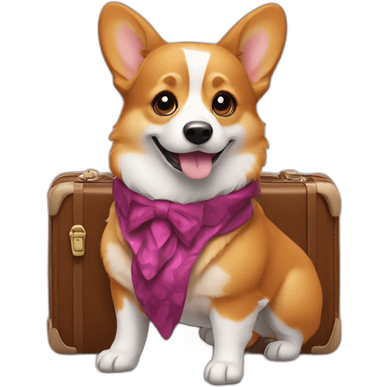 Corgi with fancy suitcase  emoji