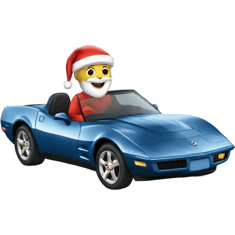 santa driving a corvette  emoji