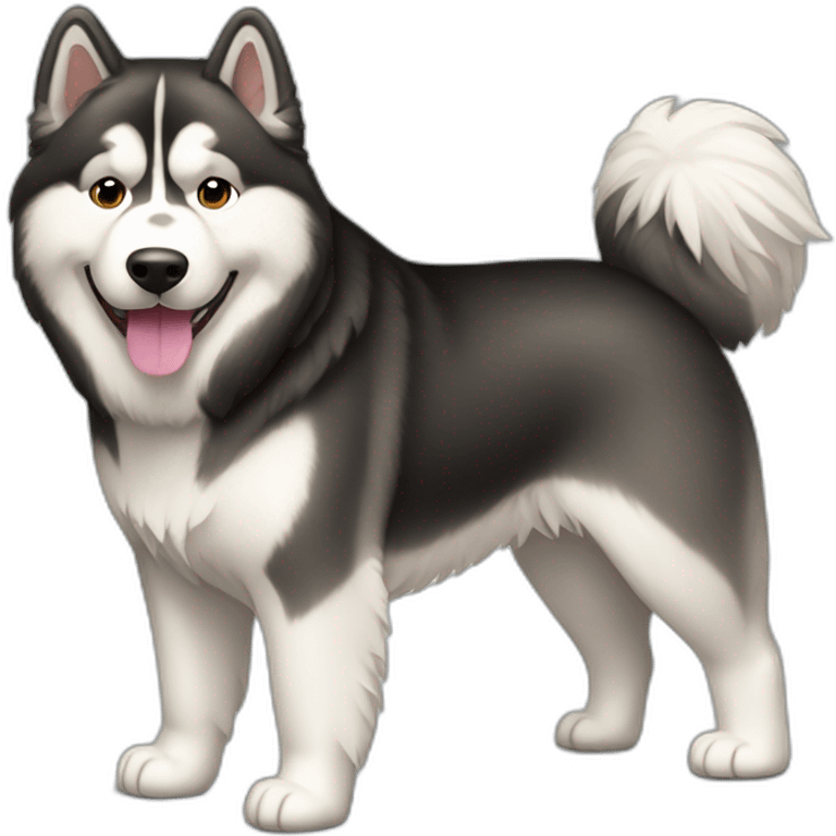 Dog alaskan malamute full-body emoji