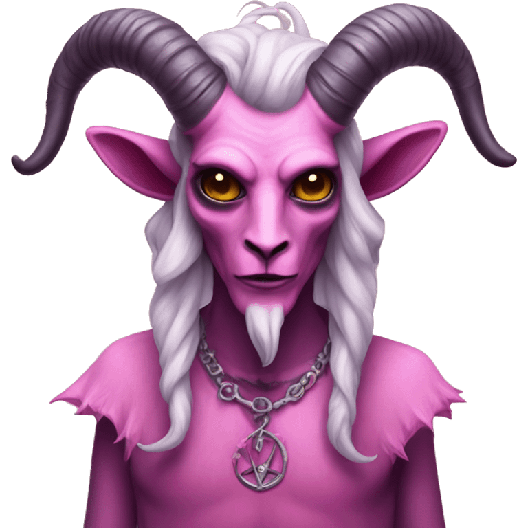 Goth Baphomet but pink emoji