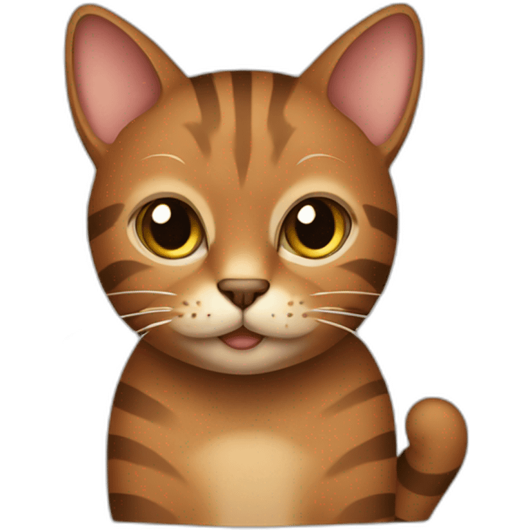 Brown cat with stripe emoji