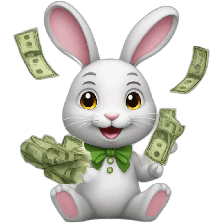 Bunny with money in his hand  emoji