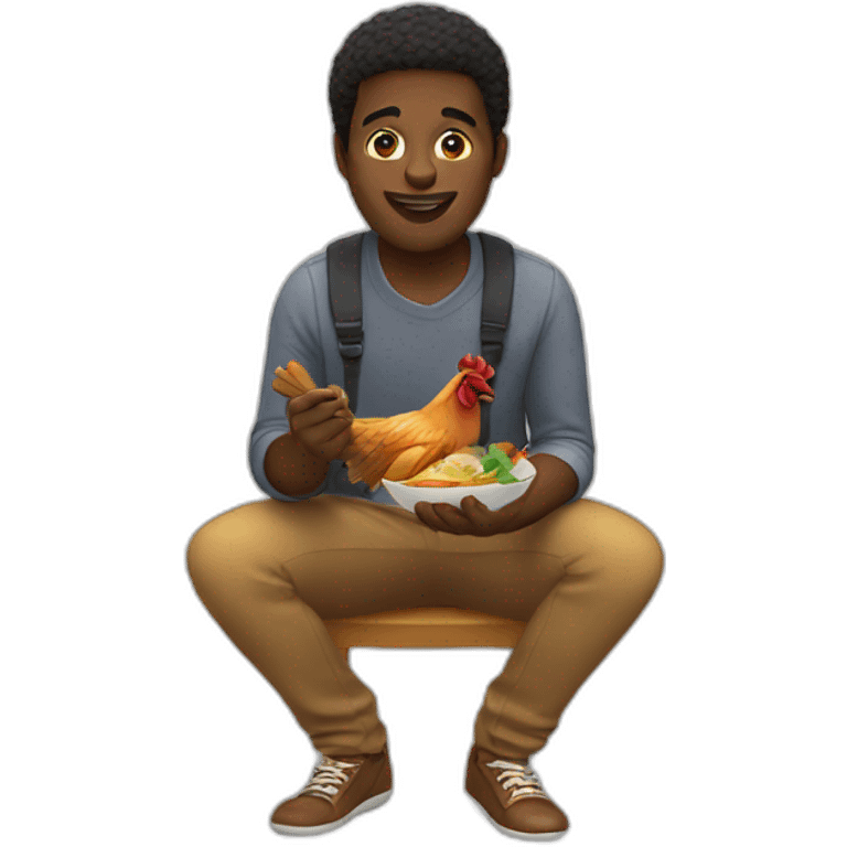 Black guy eating chicken emoji