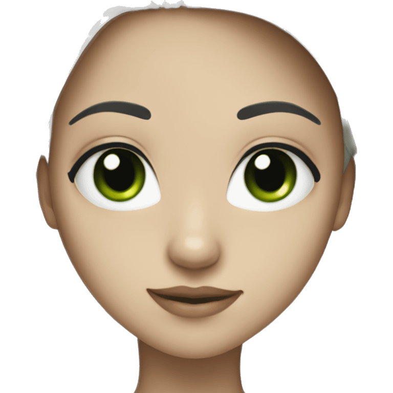 girl white with green eyes and black hair emoji