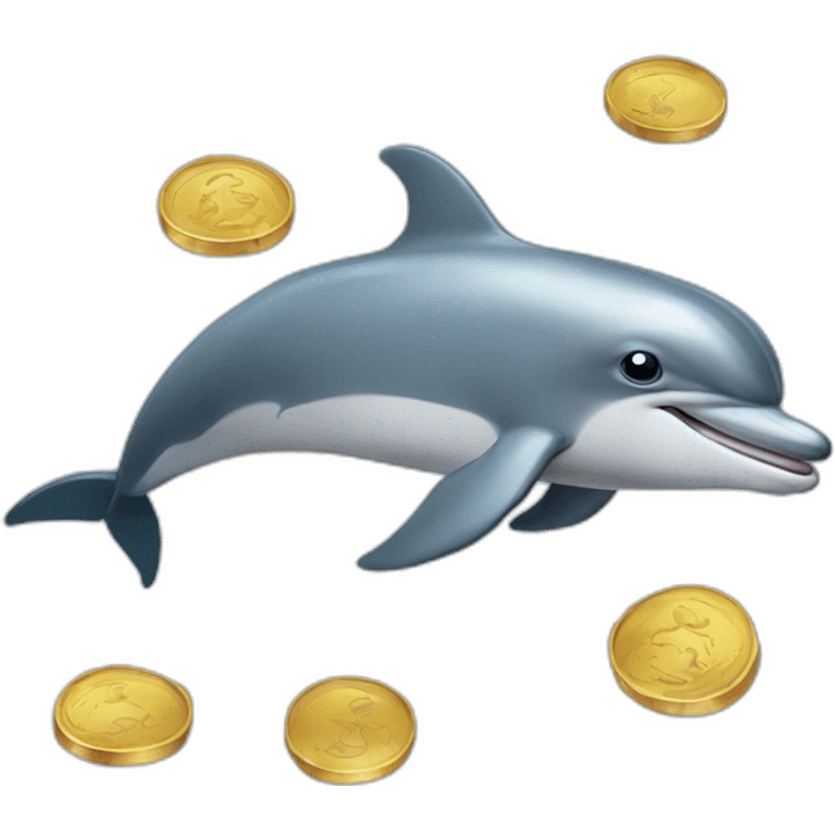 dolphin & coins emoji