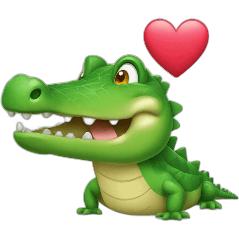 crocodile with heart eyes emoji