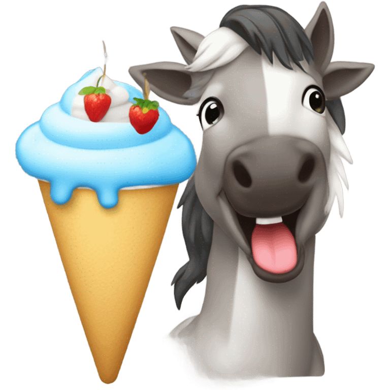 Poni comiendo un helado emoji