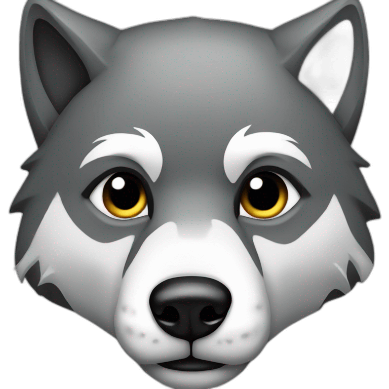 grey wolf wearing a black hood emoji