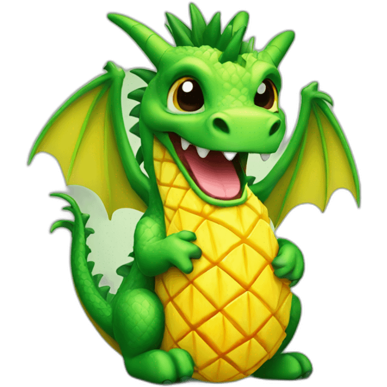 Dragon with pineapple emoji