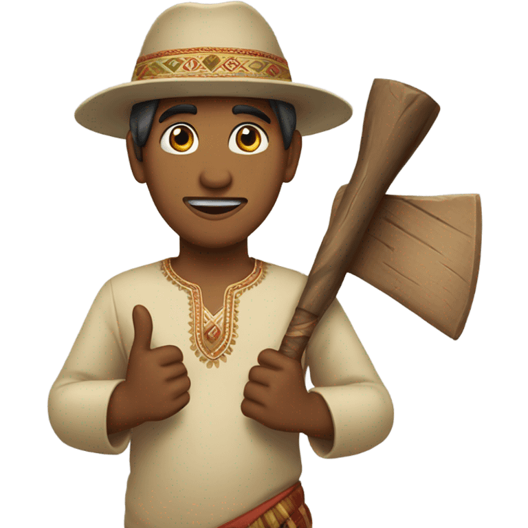 Indian with a hatchet emoji