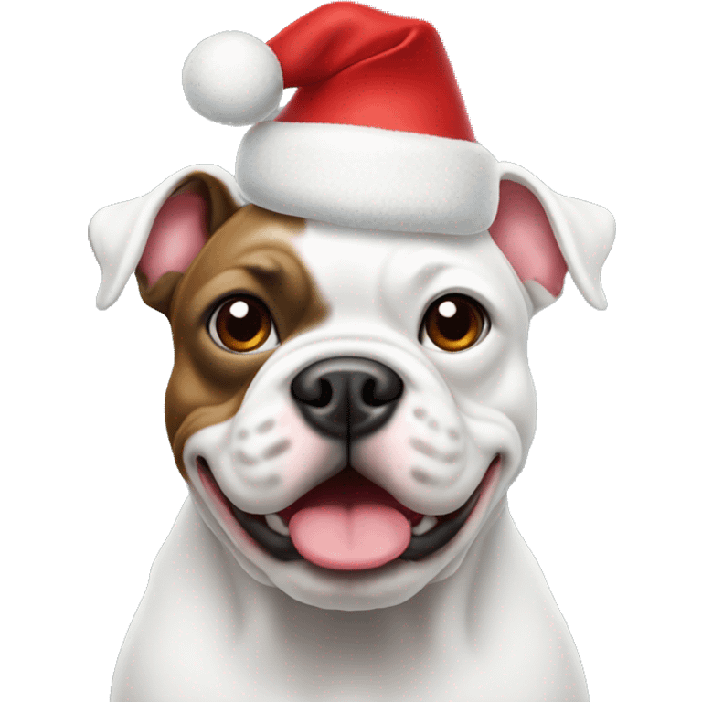 French bull dog Santa hat emoji