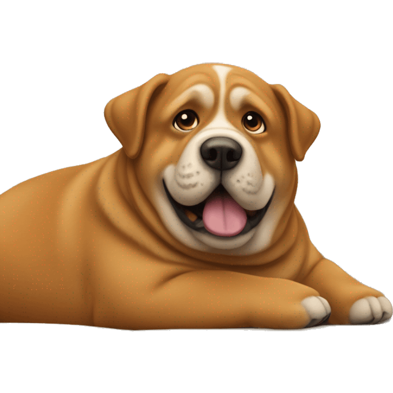 Chubby brown dog on couch emoji