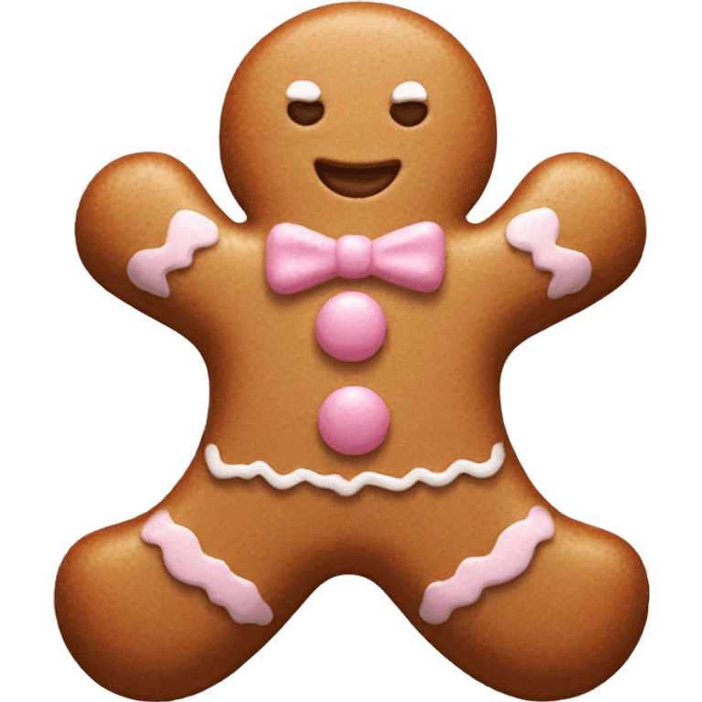 Gingerbread man with white and light pink details emoji