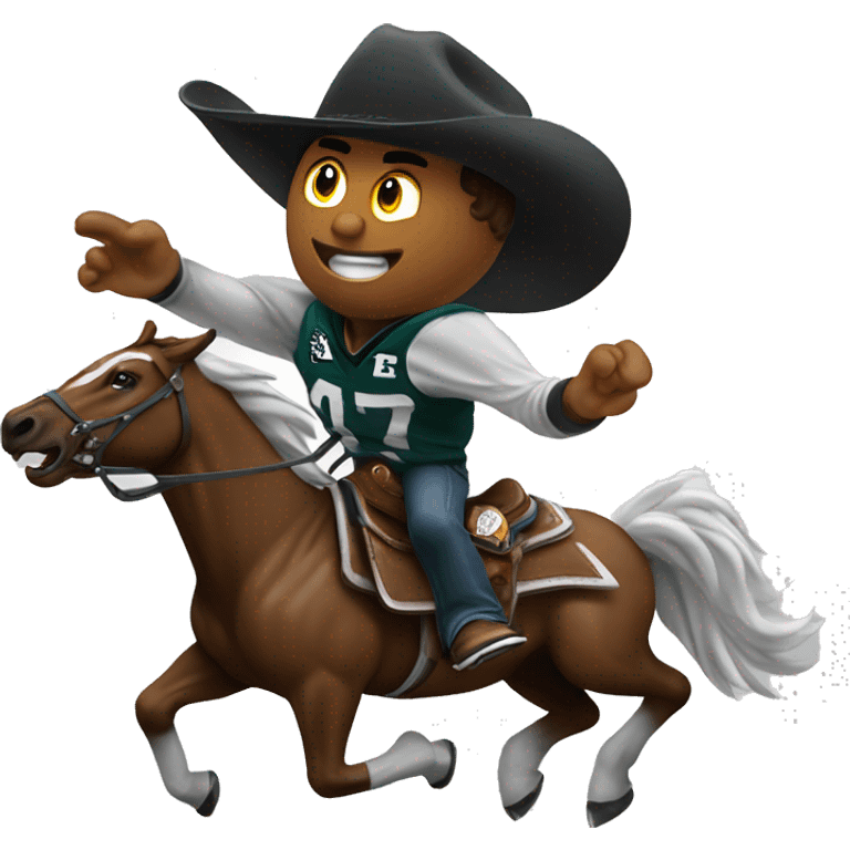 Philadelphia Eagle squashing a cowboy emoji