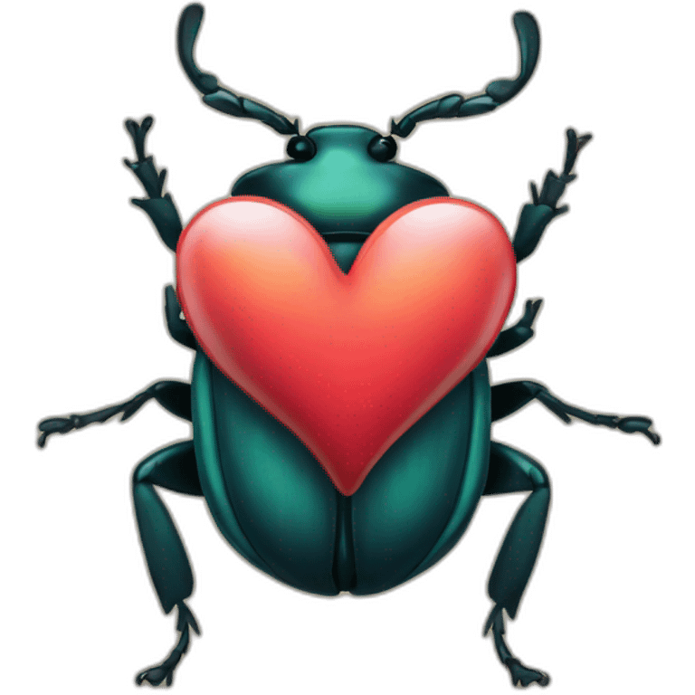 Beetle with heart emoji