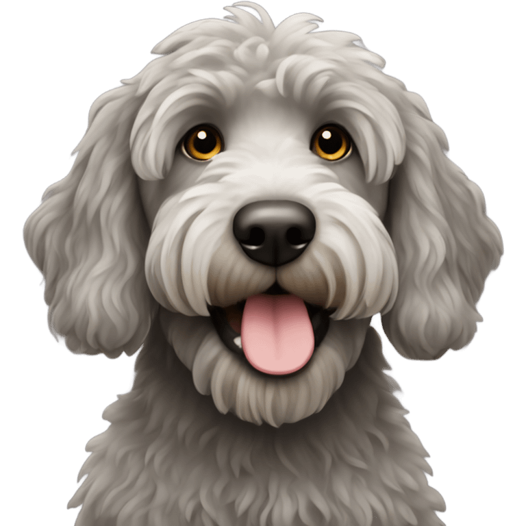 grey labradoodle  emoji