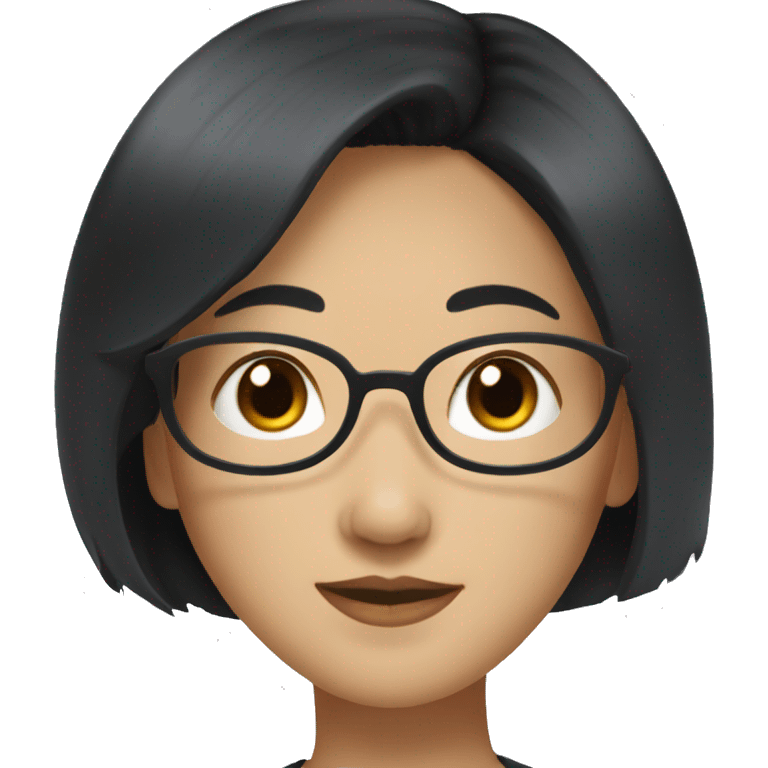 Korean woman in her 40s, black hair with fringes. emoji