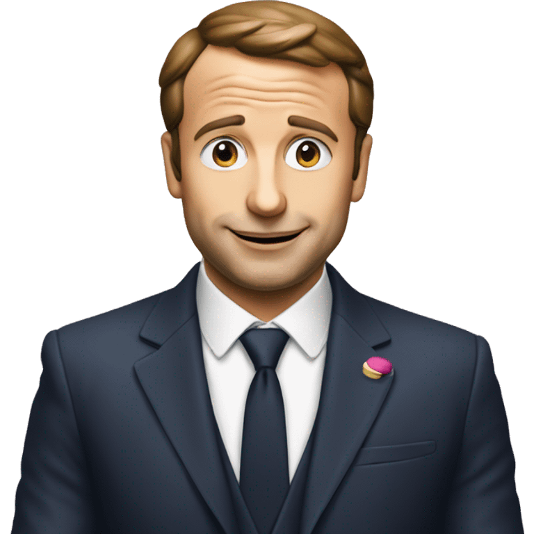 Macron qui mange des macarons emoji