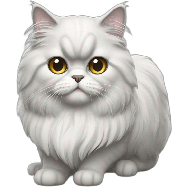 white gray Persian cat emoji