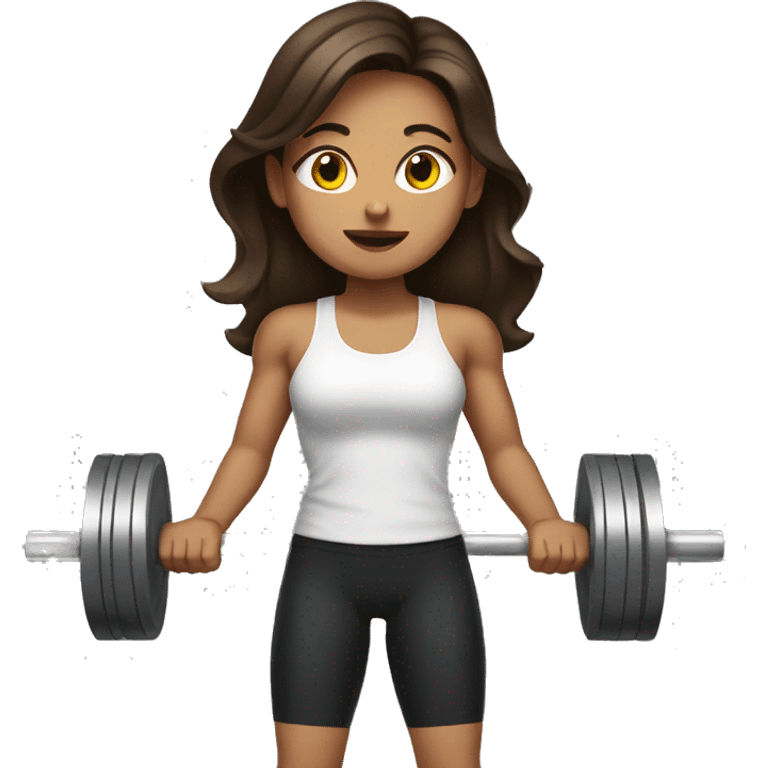 Brunette lifting weights  emoji