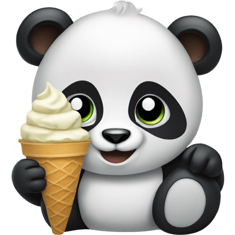 Panda eating ice cream emoji