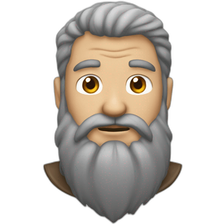 un cazador con barba gris saludando emoji