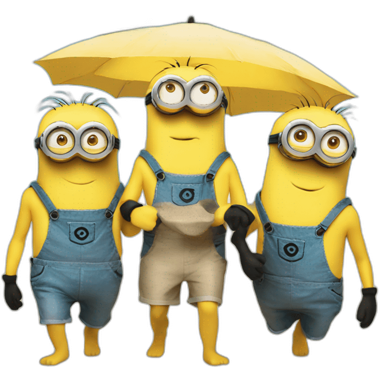 3 minions at the beach emoji