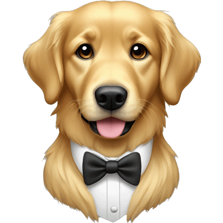 golden retriever in a tux emoji