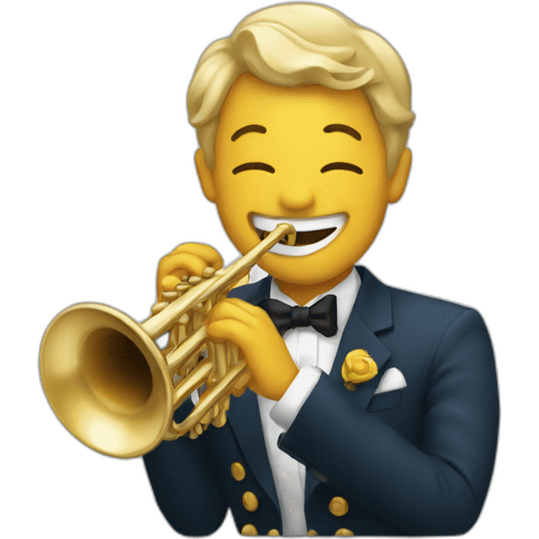 laughing playing a trumpet emoji