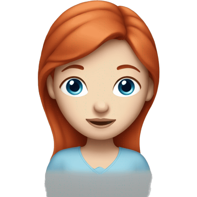 Red head girl with blue eyes pregnant emoji