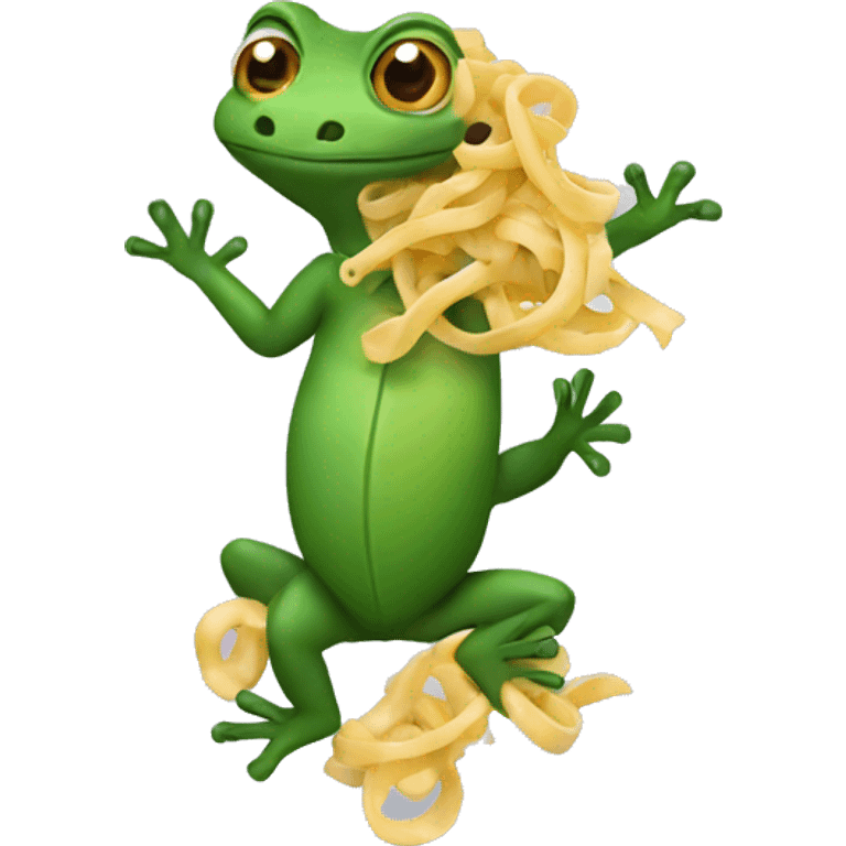 Lizard with pasta emoji