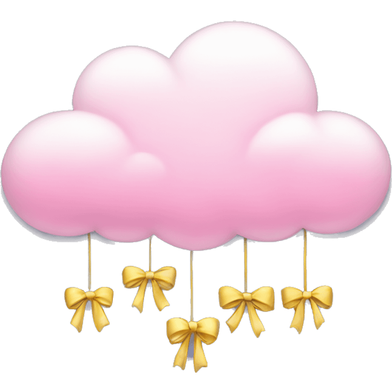 Cloud with pink hanging bows emoji