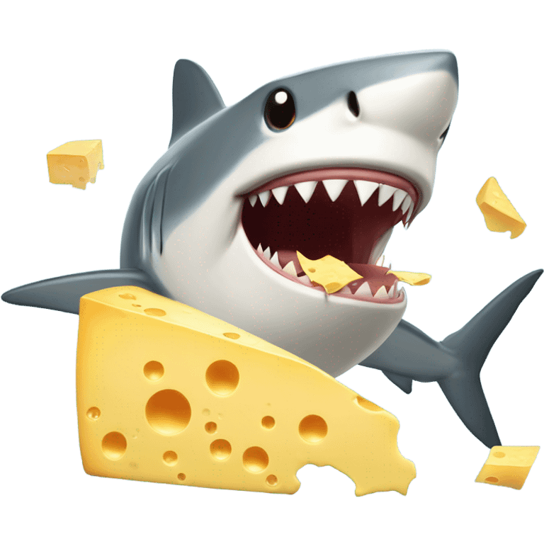 Shark eating cheese emoji