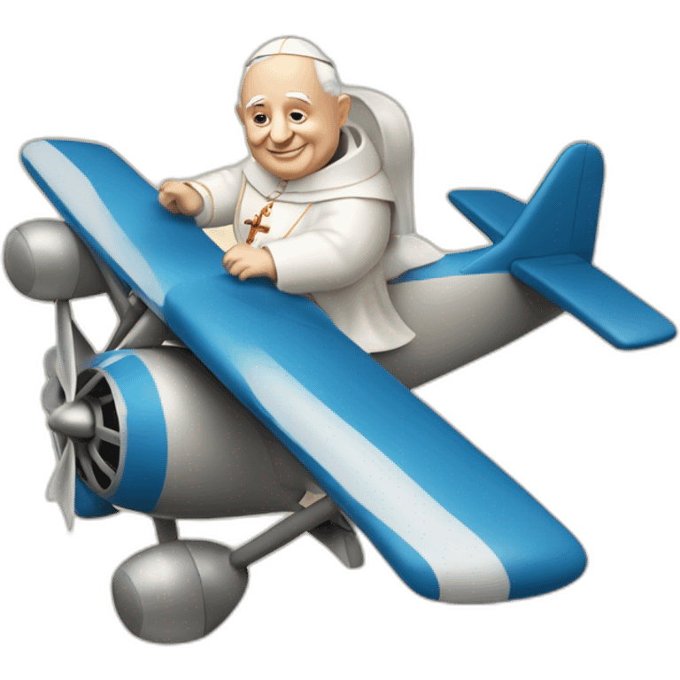 Pope John XXIII flying a plane emoji