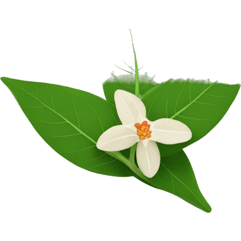 ashwagandha leaf and flower emoji