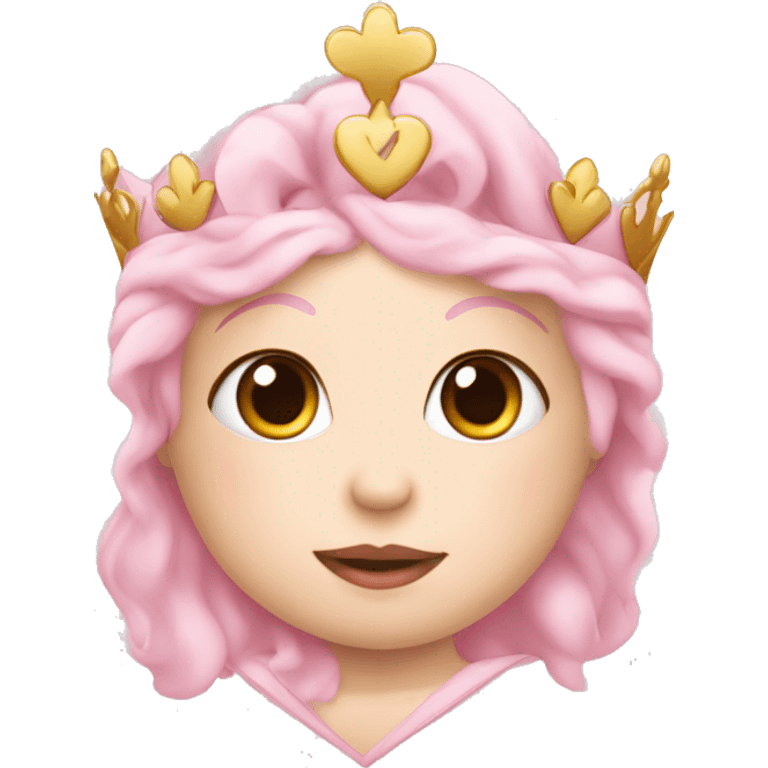 Baby pink heart wearing a princess crown emoji