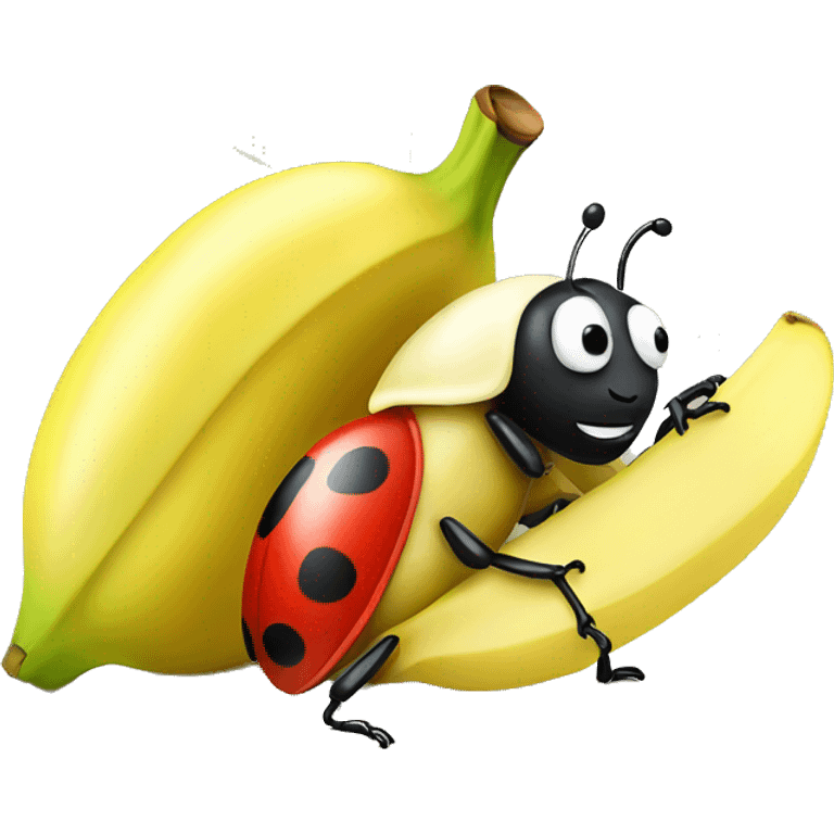 ladybug eating banana emoji