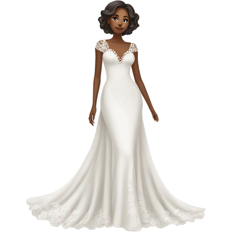 Beautiful long white dress  emoji