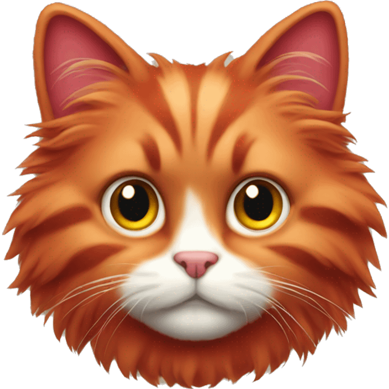 red fold fluffy cat emoji