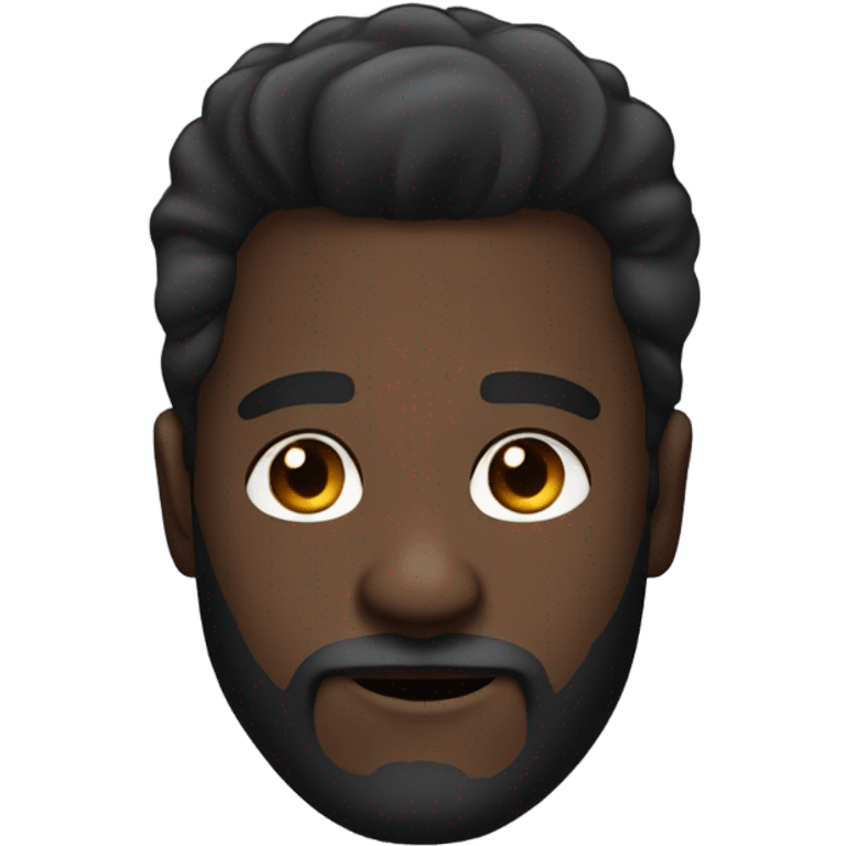 Handsome deep dark skin man with beard and fade emoji