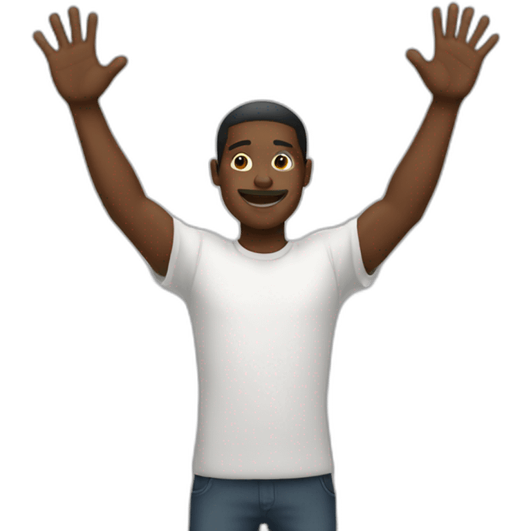 hands up black man emoji