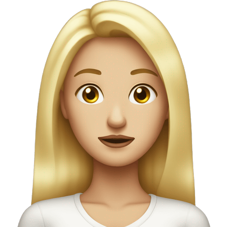 A blonde woman rolling her eyes emoji