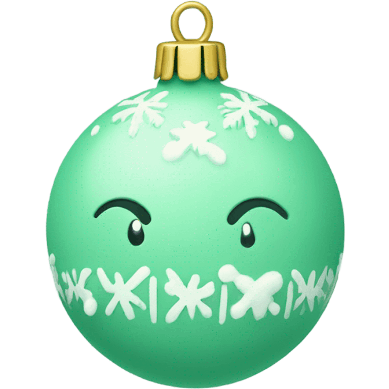 Pastel Green ornament with winter pin  emoji